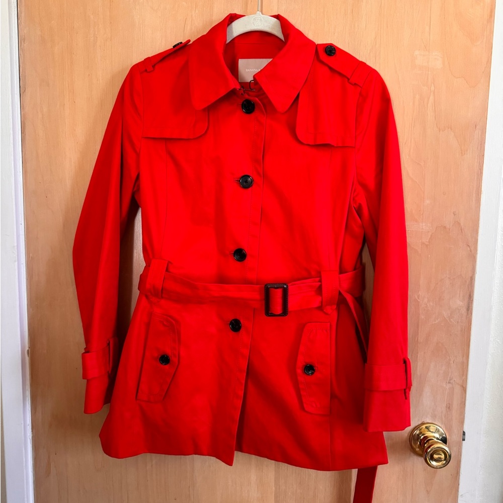 Banana Republic Red Trench Coat